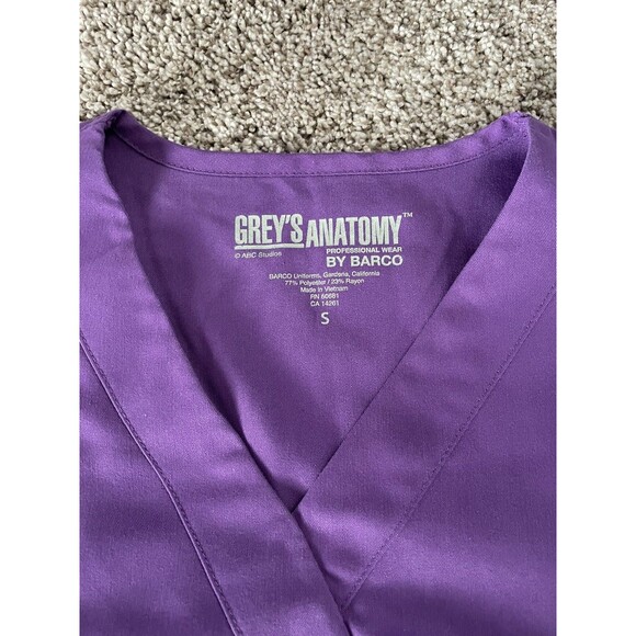 Grey’s Anatomy Scrub Top Purple 4153 Mock Wrap Women's Size Small - Picture 3 of 8